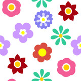 Fototapeta Psy - Collage contemporary floral seamless pattern