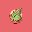 © pedro - Cute tree character vector illustration. Holiday, nature, funny design concept.