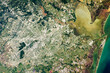 Satellite view of  Houston, USA from the space. Elements of this image furnished by NASA.