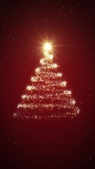 christmas card red background vertical. vertical resolution animated card with christmas wishes.