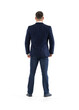 © A Stock Studio - Business man in a suit stands with his back to the camera. Man back view.
