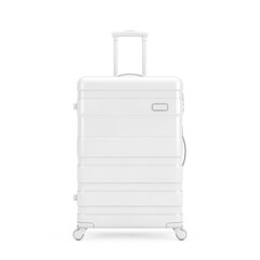 Aufkleber - Travel Holiday Vacation Concept. Big Modern Luxury Plastic Gray Suitcase in Clay Style. 3d Rendering