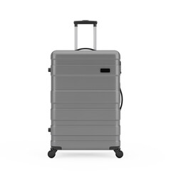 Aufkleber - Travel Holiday Vacation Concept. Big Modern Luxury Plastic Gray Suitcase. 3d Rendering