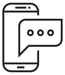 Poster - Text message on phone screen. Communication line icon