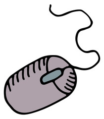 Wall Mural - mouse doodle. computer control device. color icon