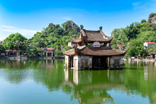 An Ancient Water Puppet Stage In A Lake In Front Of Thay Pagoda In Hatay District Of Hanoi. Thay Pagoda Is One Of The Most Famous Pagodas In Hanoi And Was Built In The 1072s.