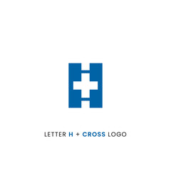 Wall Mural - Letter H plus negative space medical cross logo