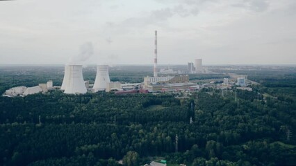 Canvas Print - Aerial view of the Jaworzno Power Station in Poland