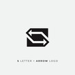 S letter and left right two negative arrow logo