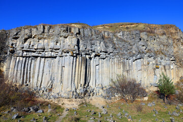 Columns of basalt from Racos are the result of volcanic activity who took place in Romanian Carpathians, happening 10,000 years ago