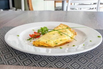 Fresh breakfast dish on a table