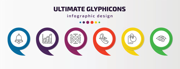 Wall Mural - ultimate glyphicons infographic template with icons and 6 step or option. ultimate glyphicons icons 