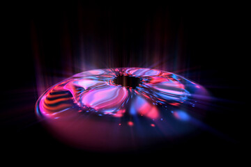 Wall Mural - glow swirl light effect. circular lens flare. abstract rotational lines. power energy element. lumin