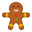 gingerbread man flat icon