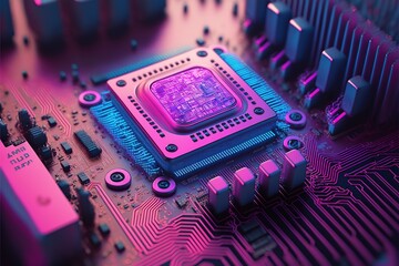 Illustration about computer parts. Made by AI.