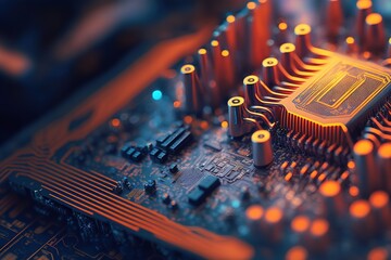 Illustration about computer parts. Made by AI.