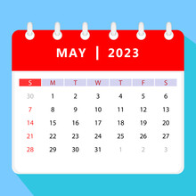 May 2023 Calendar Template. Vector Design.