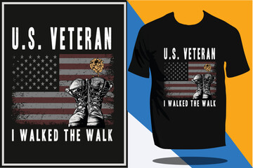 Wall Mural - USA army veteran and military t shirt design or USA flag design