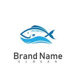 fish logo emblem creative icon design animal