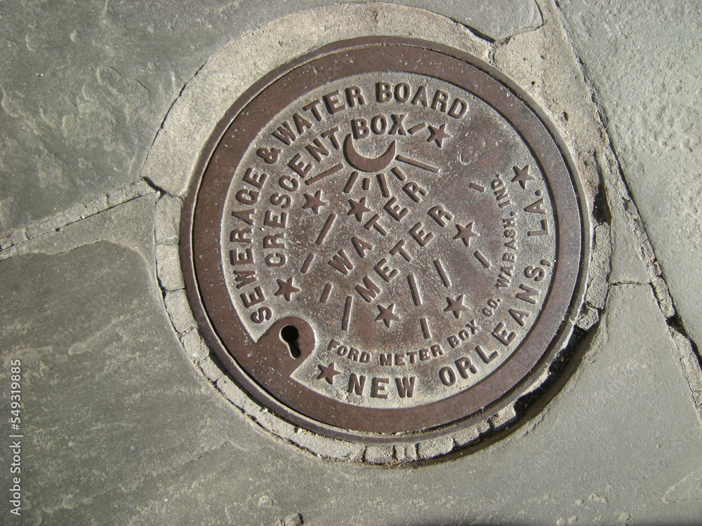 Water Meter Cover New Orleans Stock Photo | Adobe Stock