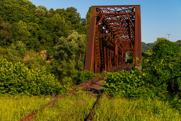 Wall Mural - Abandoned Railroad Bridge + Tracks - New York Central Railroad - Gauley Bridge, West Virginia