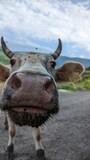 Fototapeta Zwierzęta - highland cow with horns