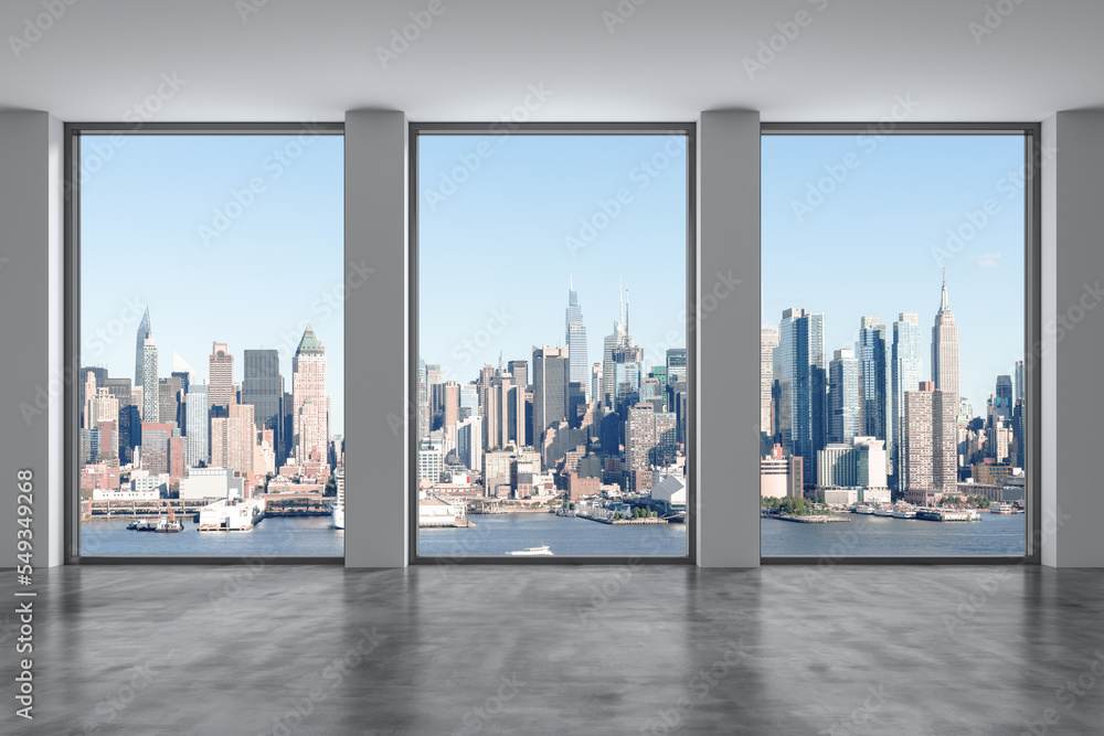 Midtown New York City Manhattan Skyline Buildings from High Rise Window ...