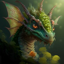 Green Dragon Head, Generated Image