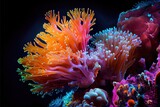 Fototapeta Do akwarium - computer-generated image of bright and colorful underwater coral in the sea.. Oceanic coral reef with exotic tropical look 