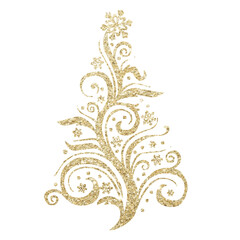 Wall Mural - gold tree ,christmas tree png