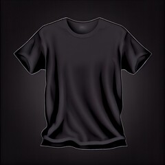 Wall Mural -  a black t - shirt on a black background with a black background and a black background with a black t - shirt. Generative AI