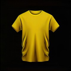 Poster -  a yellow t - shirt is shown on a black background with a black background and a black background with a black background. Generative AI