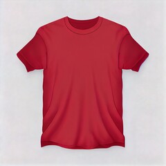 Wall Mural -  a red t - shirt is shown on a white background with a shadow of the shirt on the left side. Generative AI
