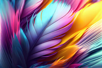 Wall Mural - colorful feathers background as beautiful abstract wallpaper header