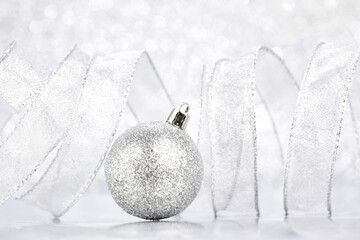 Wall Mural - Christmas ball and ribbon