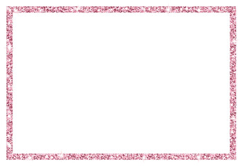 Wall Mural - rectangle rose gold glitter frame isolated on transparent background illustration, 6:4 scale ratio b