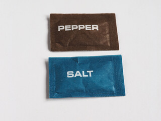 Wall Mural - single dose salt and pepper sachet