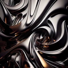 Wall Mural - a abstract silver metallic background, a close up of a black mask, illustration with liquid light