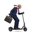 © stokkete - PNG file no background Fast businessman riding an electric scooter