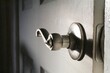 Closeup shot of a door handle in the room