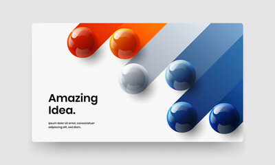 Wall Mural - amazing 3d spheres poster layout. unique web banner vector design illustration.