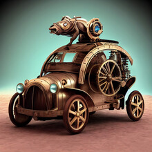 Mechanical Suv Car . Steampunk Style Animal