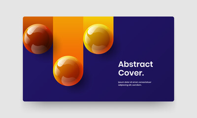 Wall Mural - minimalistic cover vector design concept. amazing realistic spheres front page layout.
