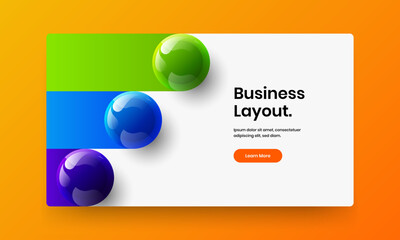 Wall Mural - simple realistic balls site screen template. amazing brochure vector design concept.