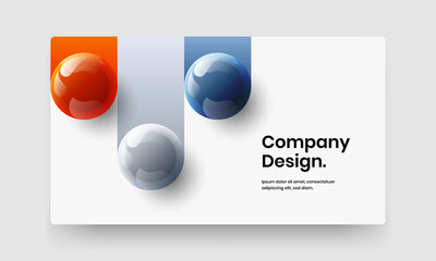 Wall Mural - Abstract company cover design vector layout. Clean 3D balls front page illustration.