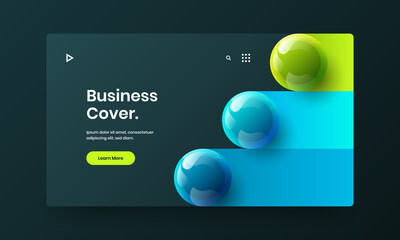 Wall Mural - minimalistic placard vector design layout. geometric realistic balls front page illustration.