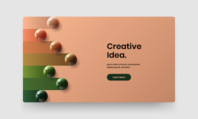 Wall Mural - abstract 3d spheres handbill template. minimalistic magazine cover design vector concept.