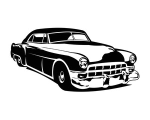 Wall Mural - American classic muscle car view from front isolated white background. best for logo, badge, emblem, icon. vector illustration available in eps 10.