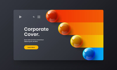 Wall Mural - abstract company brochure vector design template. geometric 3d balls leaflet layout.