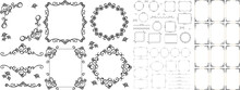 Decorative Frames. Retro Frames, Vintage Rectangular, Round Ornaments And Decorative Frames. Decorative Wedding Frames, Vintage Museum Photo Frames Or Deco. Set Of Isolated Vector Icons